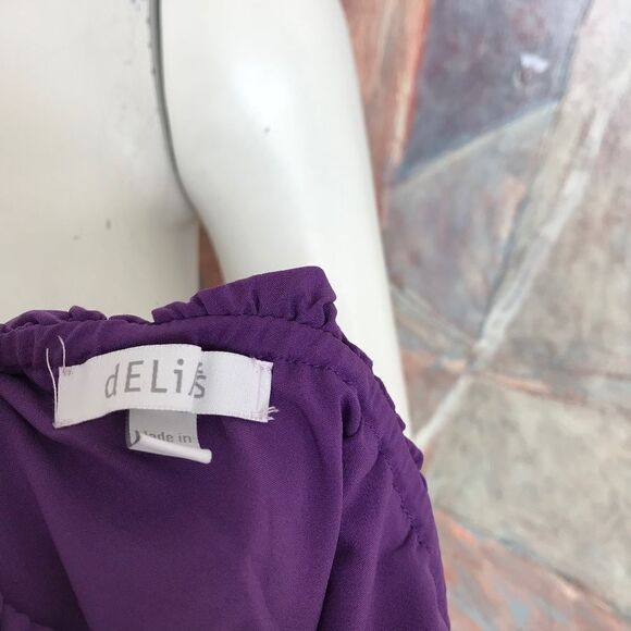 Delia's Purple One Shoulder Ruffle Dress SZ Small - Picture 7 of 8